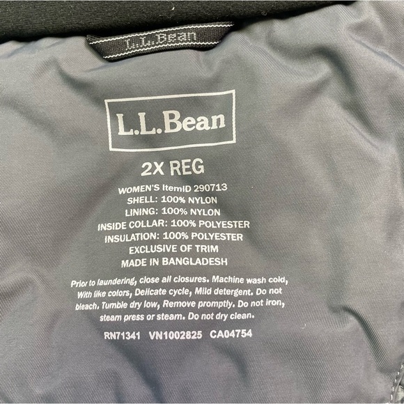 LL Bean Rugged Ridge Parka Jacket Coat Women's 2X Black Gray TEK Ski Snow Winter - Picture 10 of 15